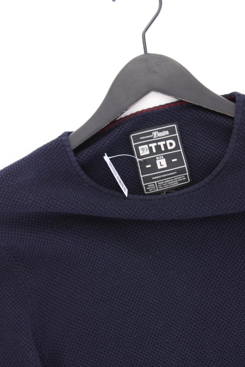 Tom Tailor (Denim) Feinstrickpullover für Herren Gr. L blau aus Baumwolle