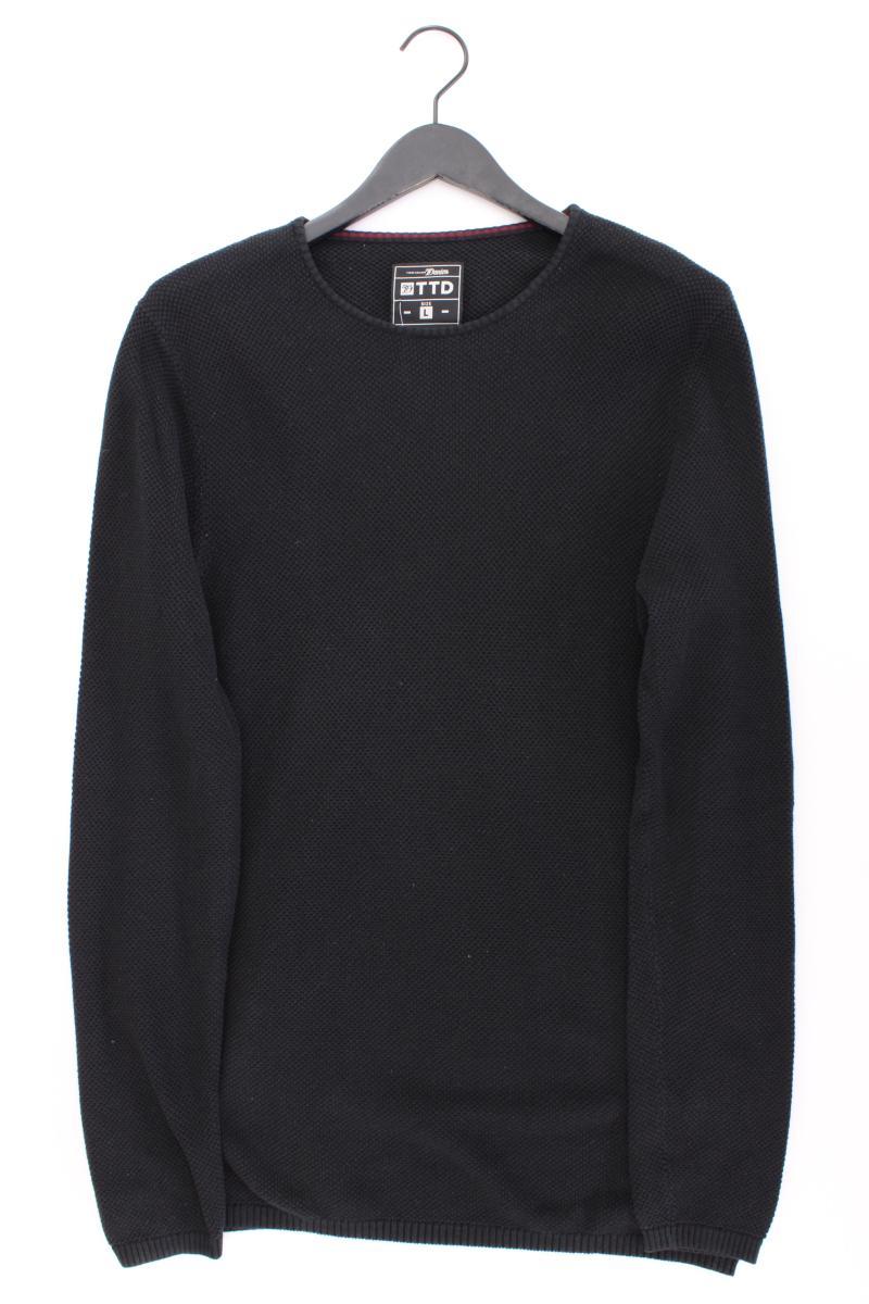 Tom Tailor (Denim) Feinstrickpullover für Herren Gr. L schwarz aus Baumwolle