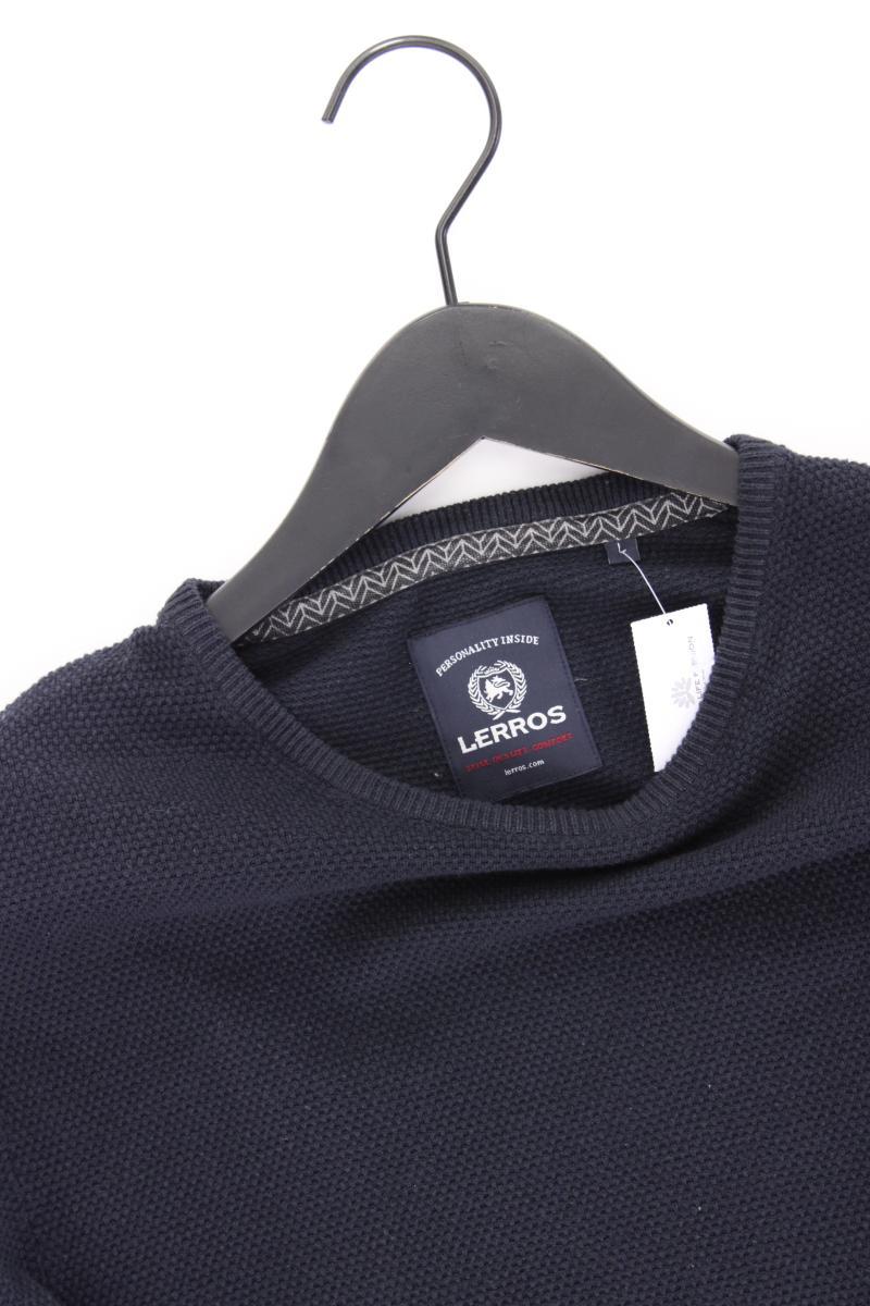 Lerros Feinstrickpullover für Herren Gr. L blau aus Baumwolle