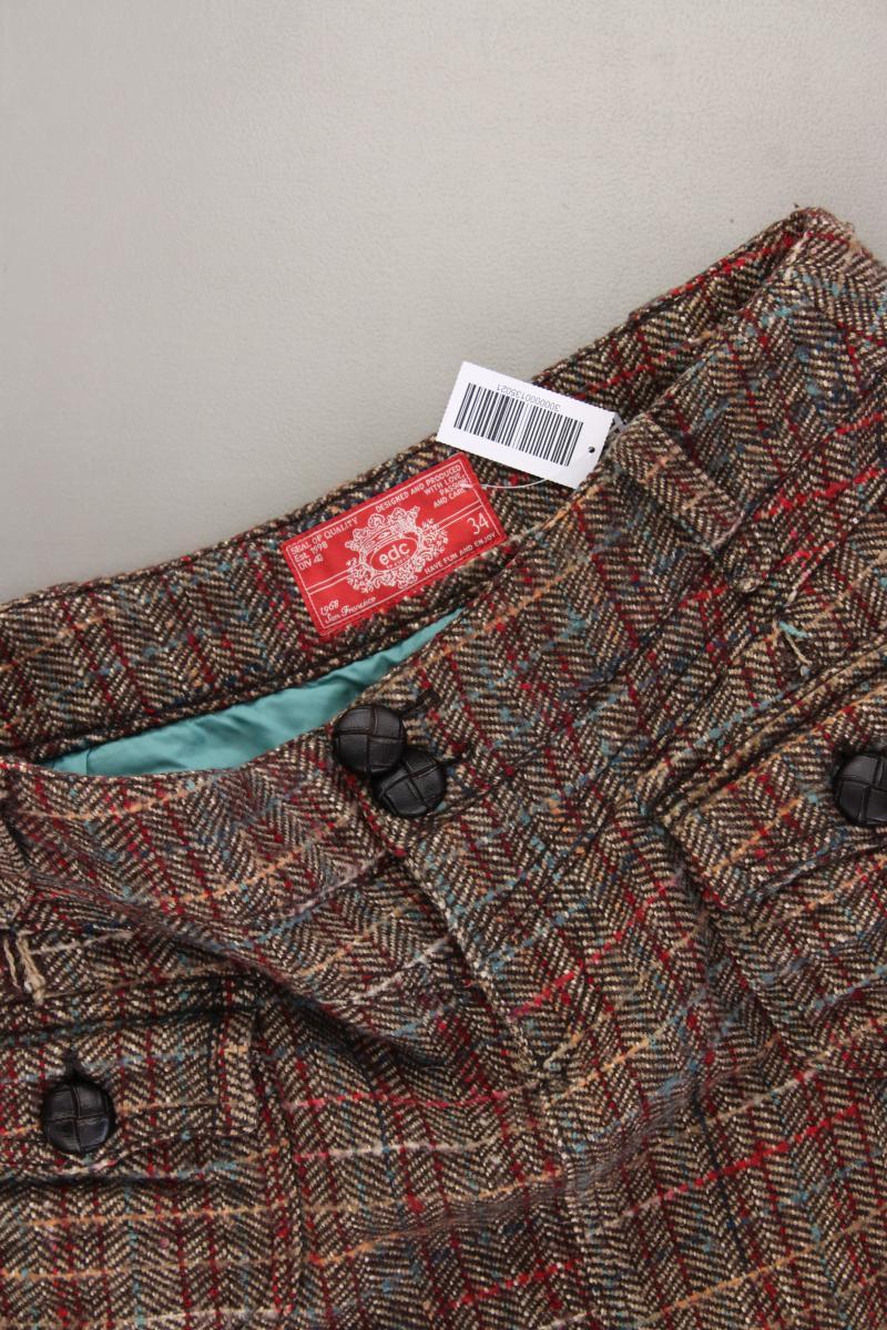 edc by Esprit Rock Gr. 34 kariert braun aus Polyester