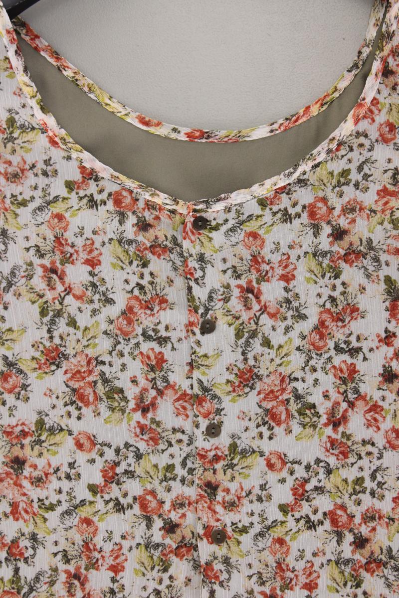 Mango Chiffonbluse Gr. M mit Blumenmuster Kurzarm mehrfarbig