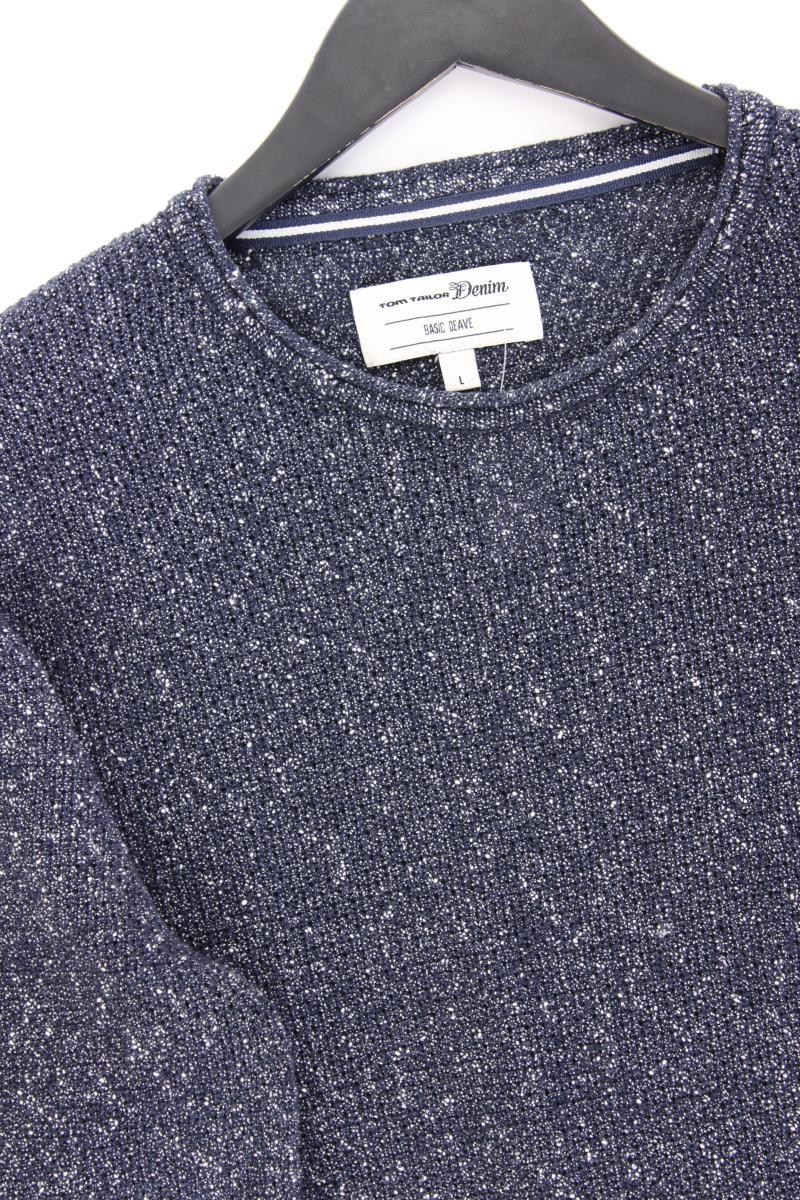 Tom Tailor (Denim) Feinstrickpullover für Herren Gr. L blau aus Baumwolle