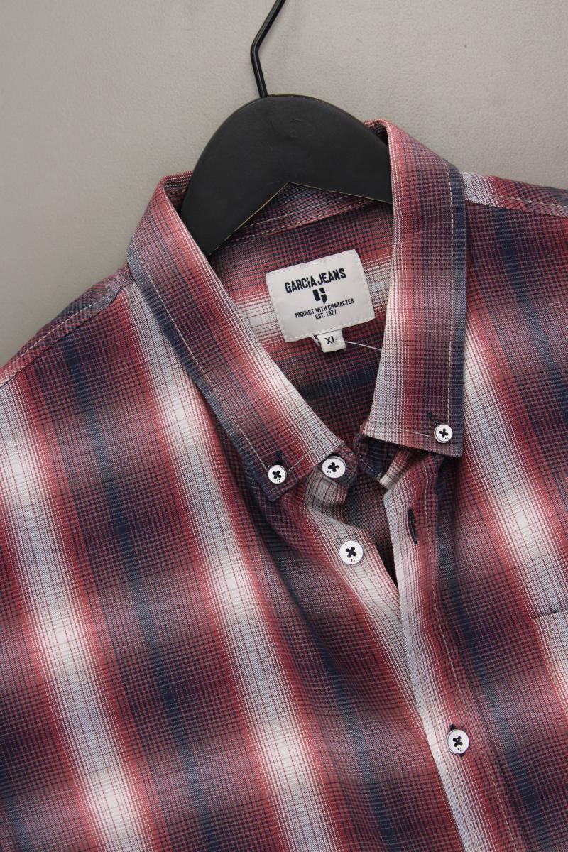 Garcia Jeans Karohemd für Herren Gr. XL kariert Kurzarm rot aus Baumwolle