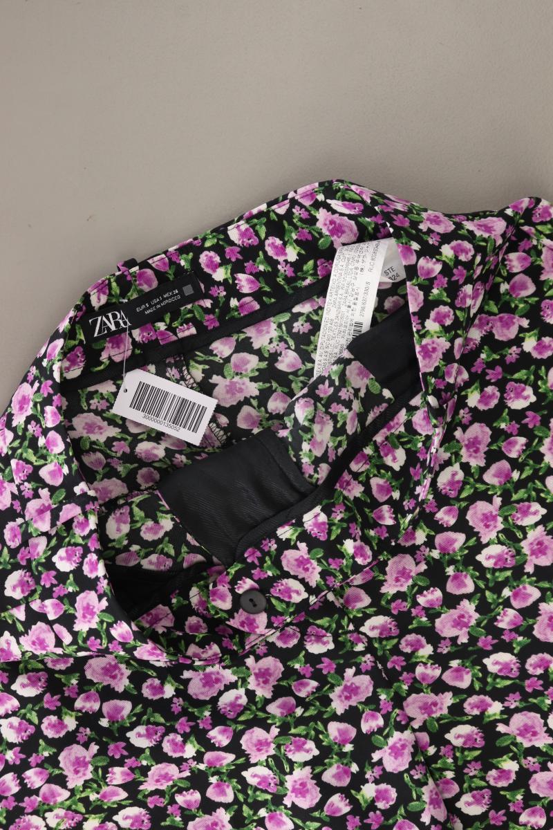 Zara Stoffhose Gr. S mit Blumenmuster lila aus Polyester