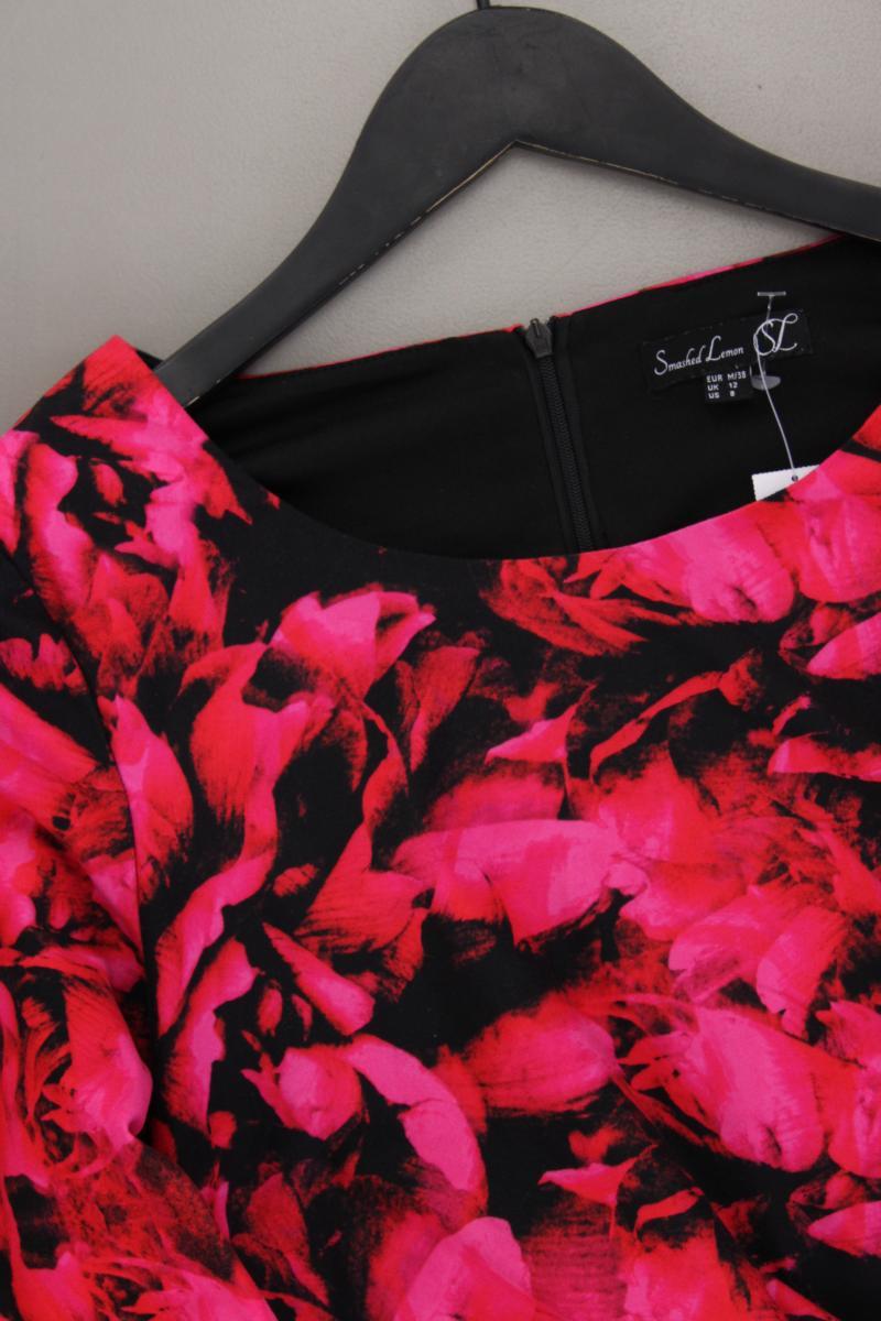 Smashed Lemons Langarmkleid Gr. 38 mit Blumenmuster pink aus Rayon