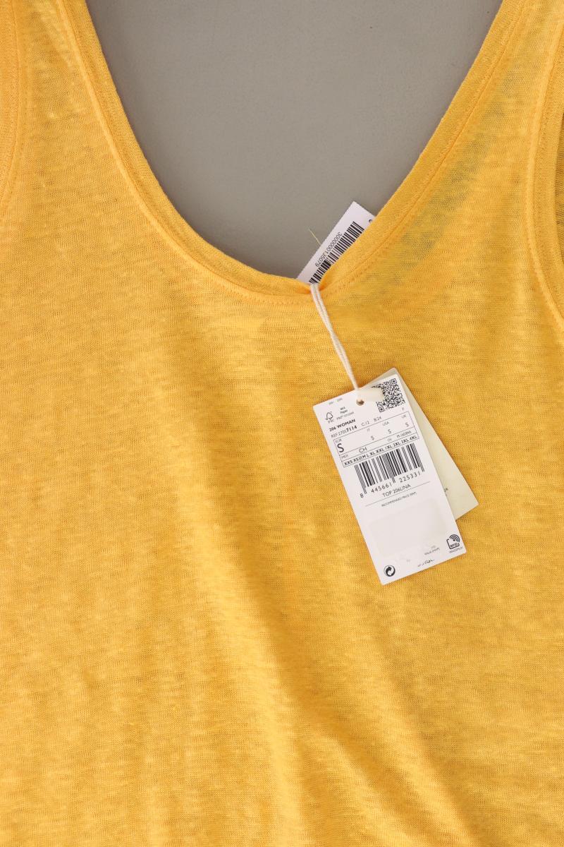 Mango Trägertop Gr. S neu mit Etikett gelb aus Leinen