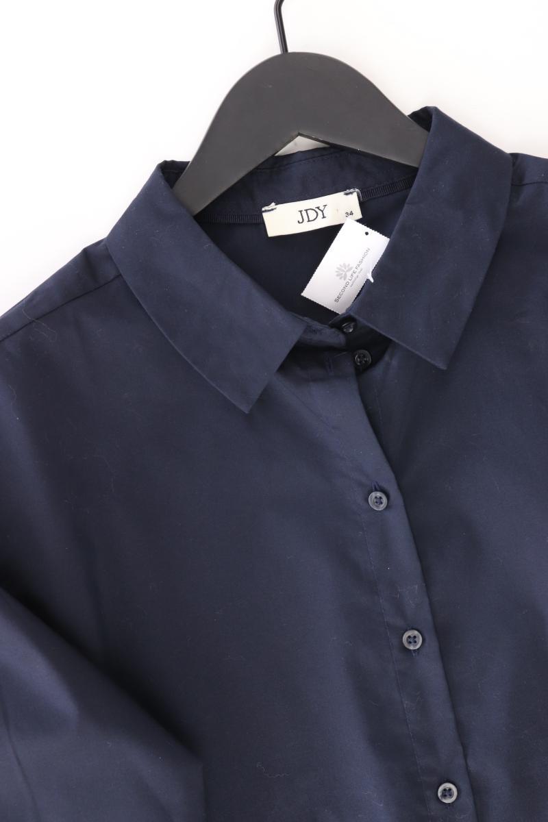 Jacqueline de Yong Langarmbluse Gr. 34 blau aus Baumwolle