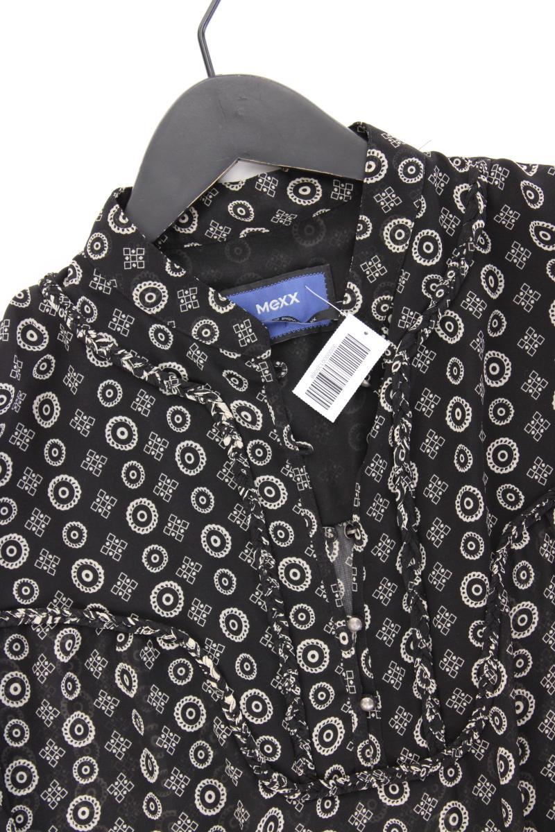 Mexx Langarmbluse Gr. 38 geometrisches Muster schwarz aus Polyester