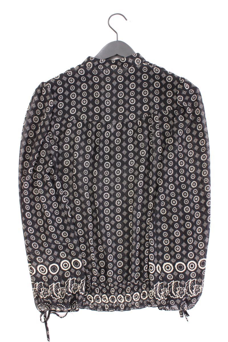 Mexx Langarmbluse Gr. 38 geometrisches Muster schwarz aus Polyester