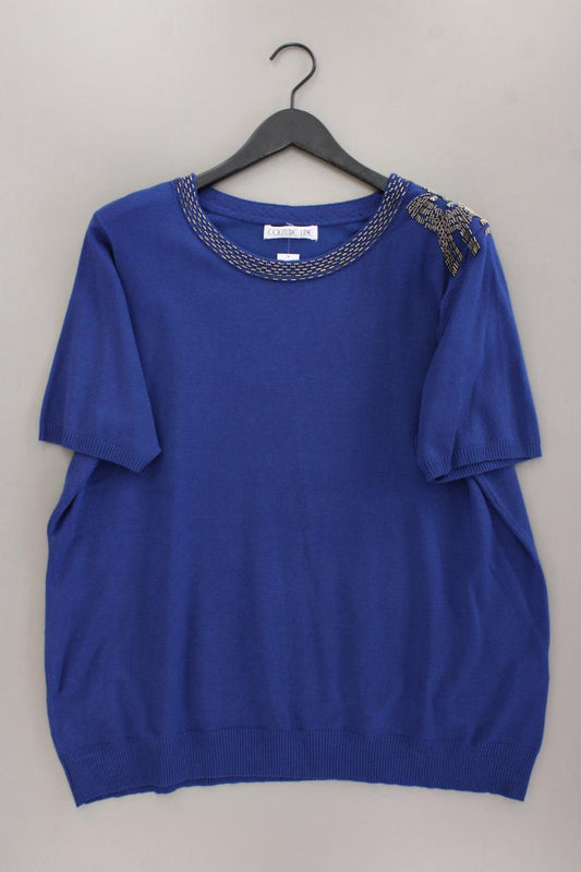 Couture Line Strickshirt Gr. 52 Kurzarm blau aus Viskose