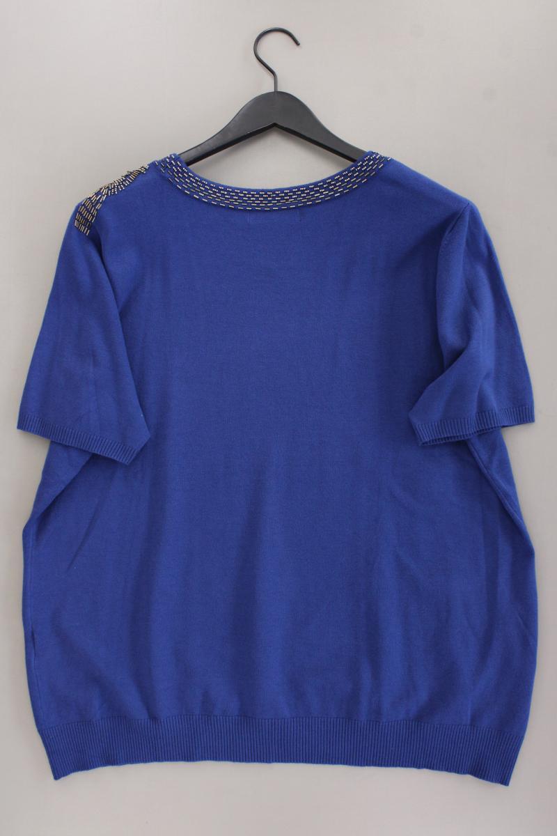 Couture Line Strickshirt Gr. 52 Kurzarm blau aus Viskose