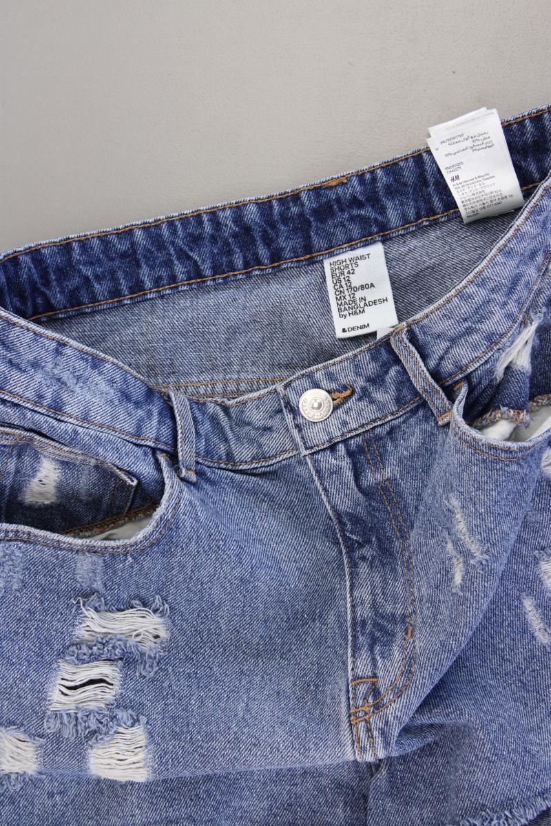 H&M Jeansshorts Gr. 42 blau aus Baumwolle