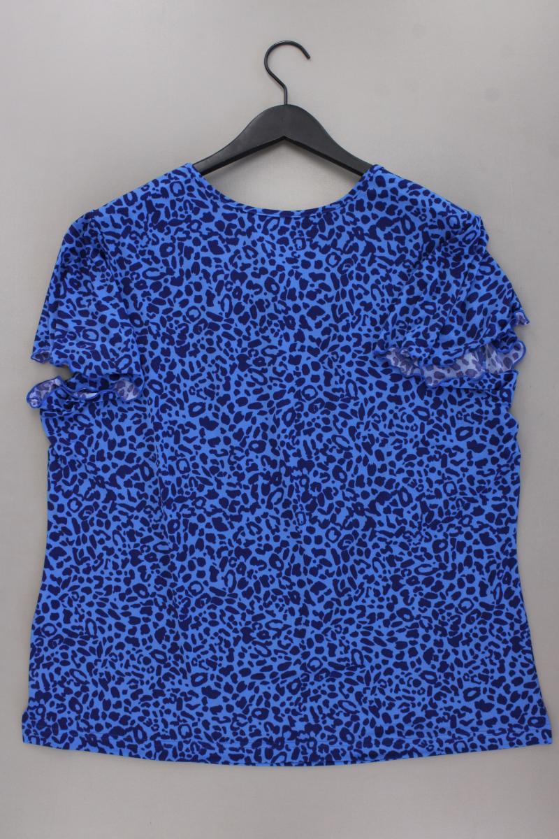 Couture Line Printshirt Gr. 48 neuwertig Kurzarm blau aus Polyester