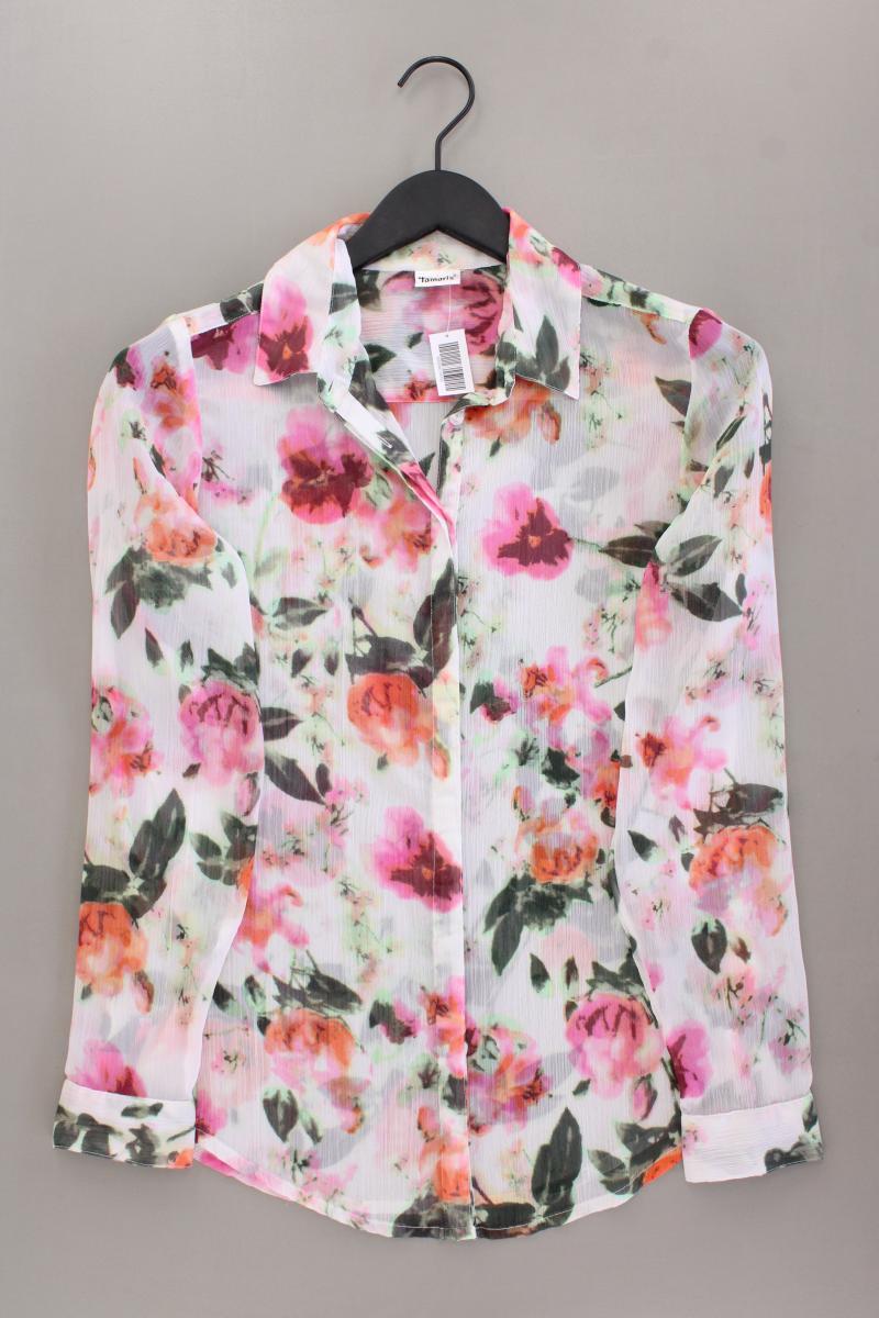 Tamaris Langarmbluse Gr. 36 mit Blumenmuster mehrfarbig