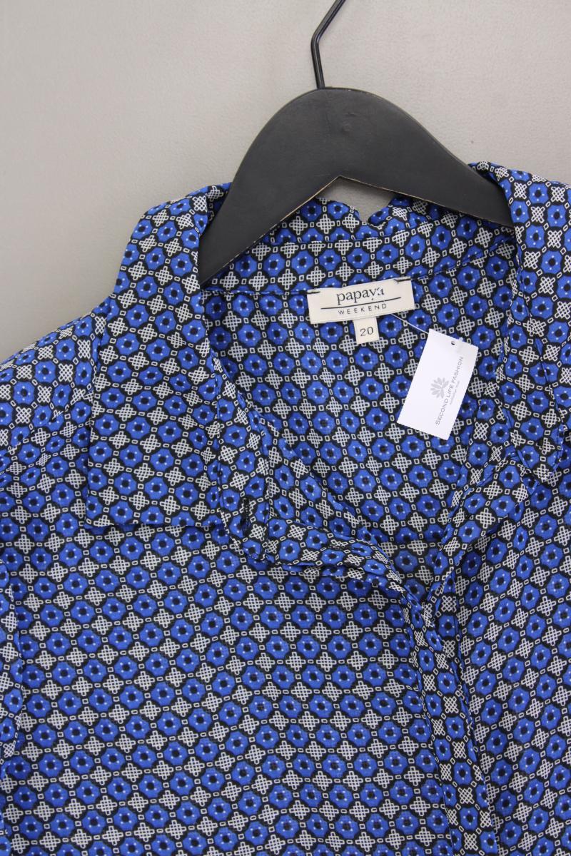 Papaya Weekend Bluse Gr. US 20 (XL) geometrisches Muster Langarm blau
