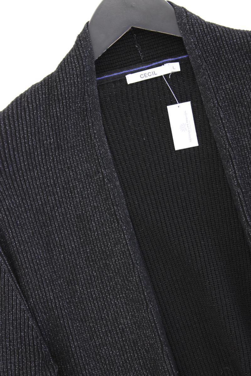 Cecil Strickjacke Gr. L Langarm grau aus Viskose