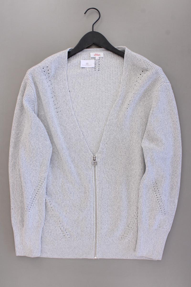 s.Oliver Strickjacke Gr. 46 neuwertig Langarm grau aus Baumwolle