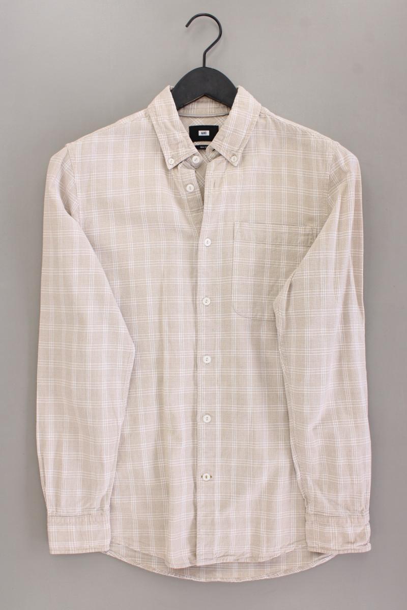 WE Fashion Langarmhemd für Herren Gr. S creme aus Baumwolle
