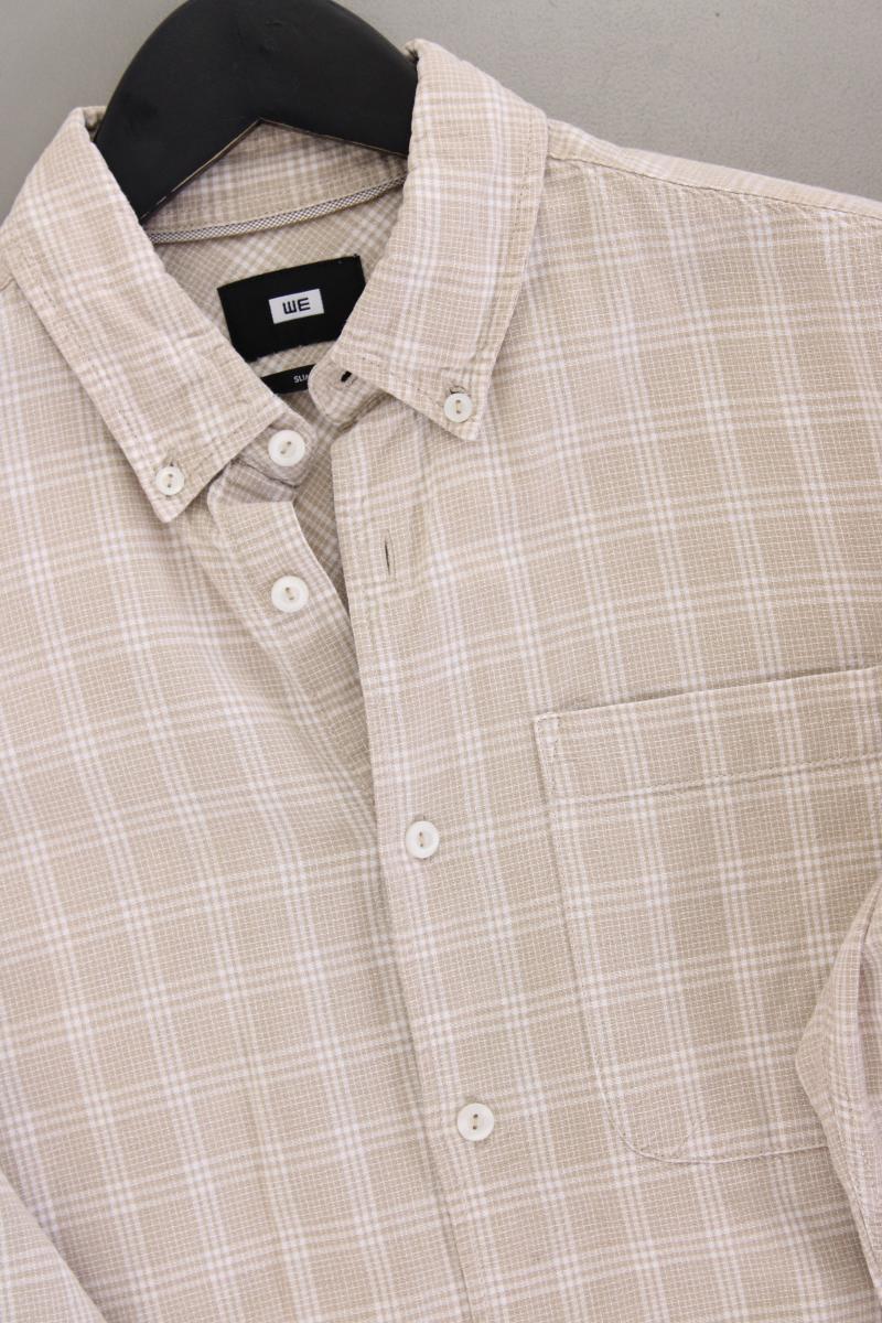 WE Fashion Langarmhemd für Herren Gr. S creme aus Baumwolle