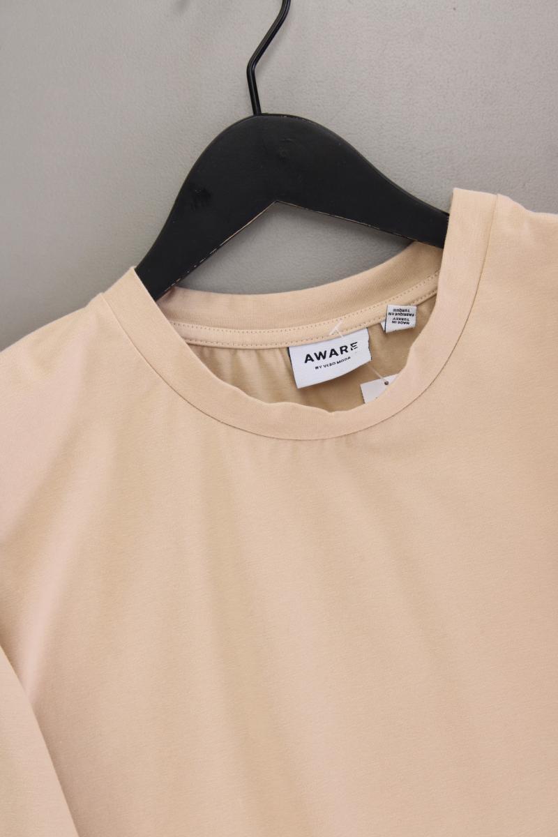 Aware by Vero Moda Shirt Gr. L Kurzarm creme aus Baumwolle
