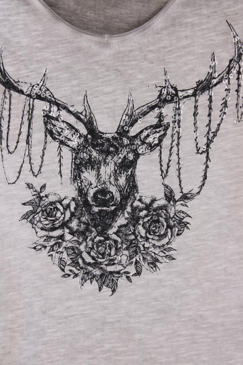 Hang Wear Printshirt Gr. XXXL Kurzarm grau aus Baumwolle