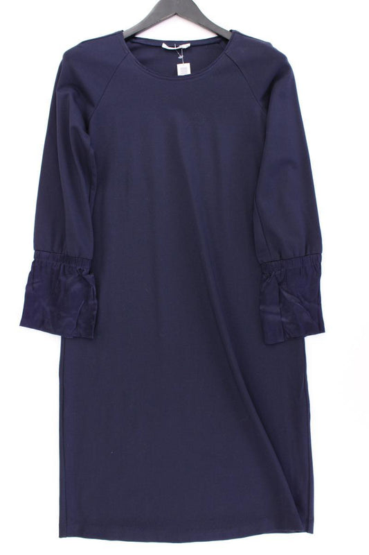 Langarmkleid Gr. 38 blau aus Baumwolle