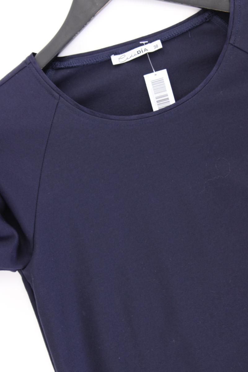 Langarmkleid Gr. 38 blau aus Baumwolle