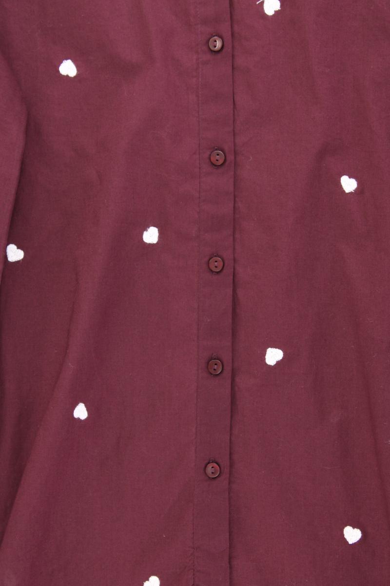 Only Bluse mit Herzmuster Gr. XS Langarm lila aus Baumwolle