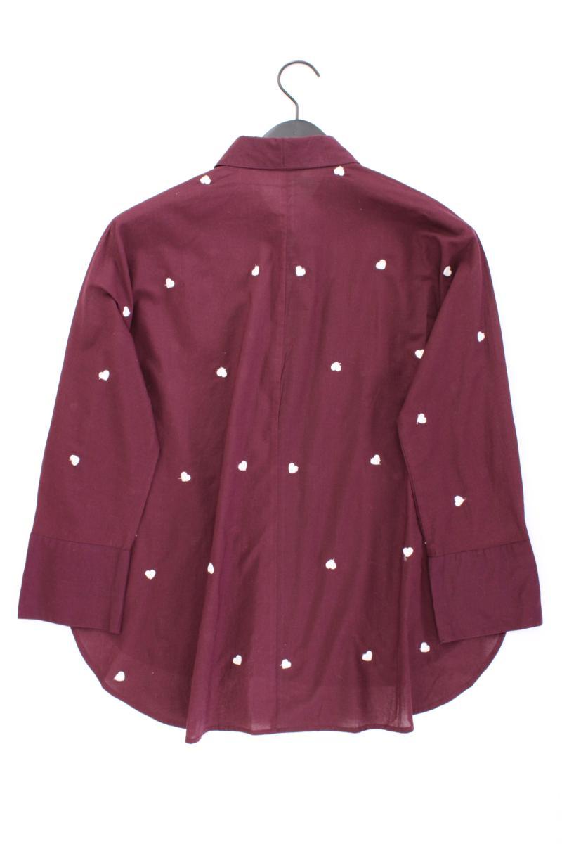 Only Bluse mit Herzmuster Gr. XS Langarm lila aus Baumwolle