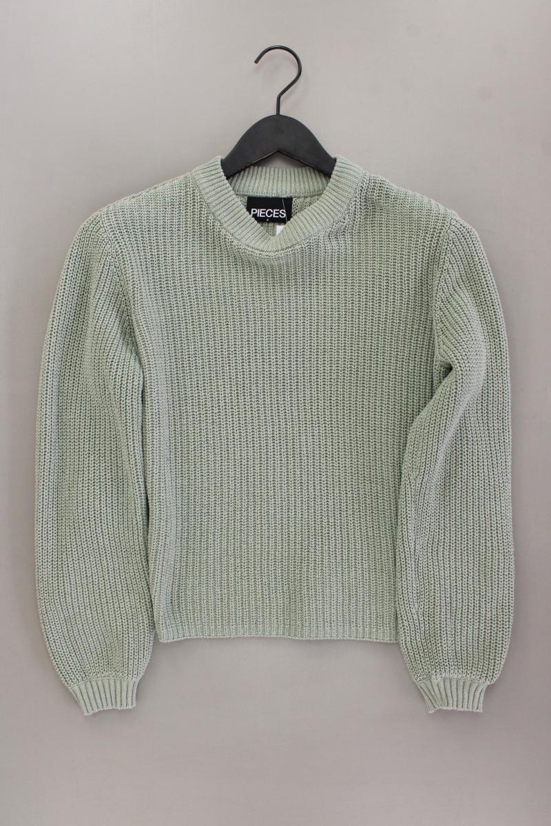 Pieces Grobstrickpullover Gr. S grün aus Baumwolle