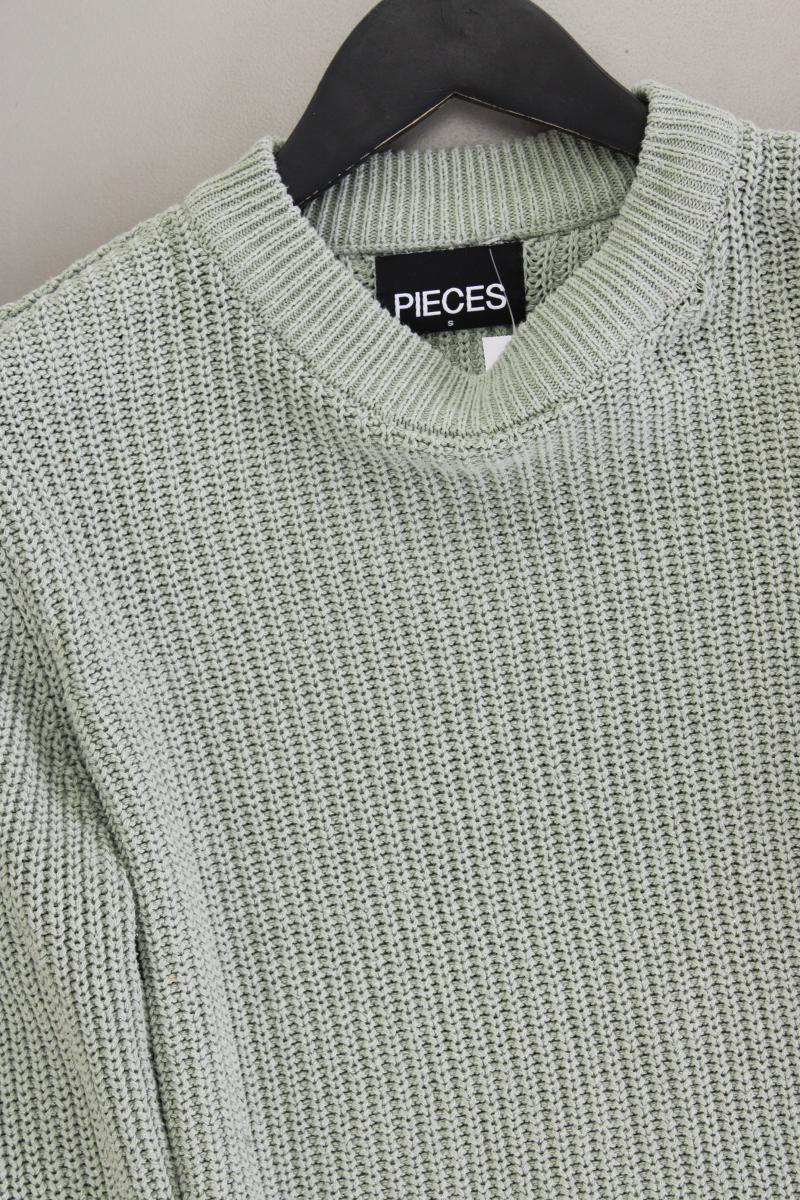 Pieces Grobstrickpullover Gr. S grün aus Baumwolle
