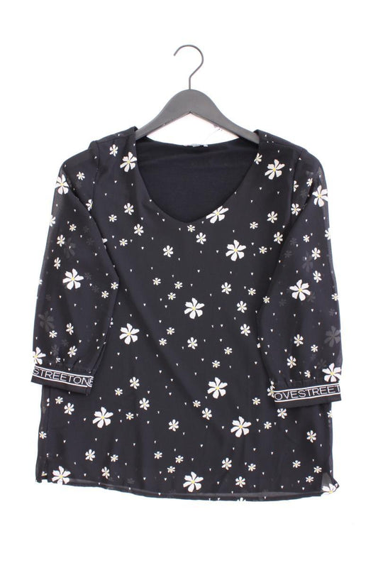 Street One Classic Bluse Gr. 36 mit Blumenmuster 3/4 Ärmel schwarz aus Polyester