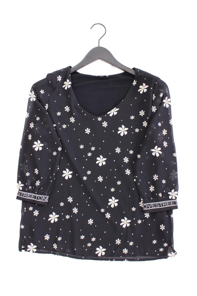 Street One Classic Bluse Gr. 36 mit Blumenmuster 3/4 Ärmel schwarz aus Polyester
