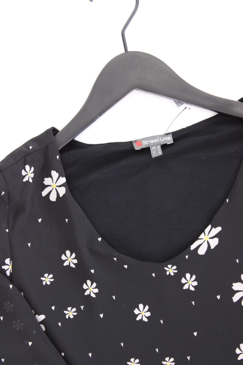 Street One Classic Bluse Gr. 36 mit Blumenmuster 3/4 Ärmel schwarz aus Polyester