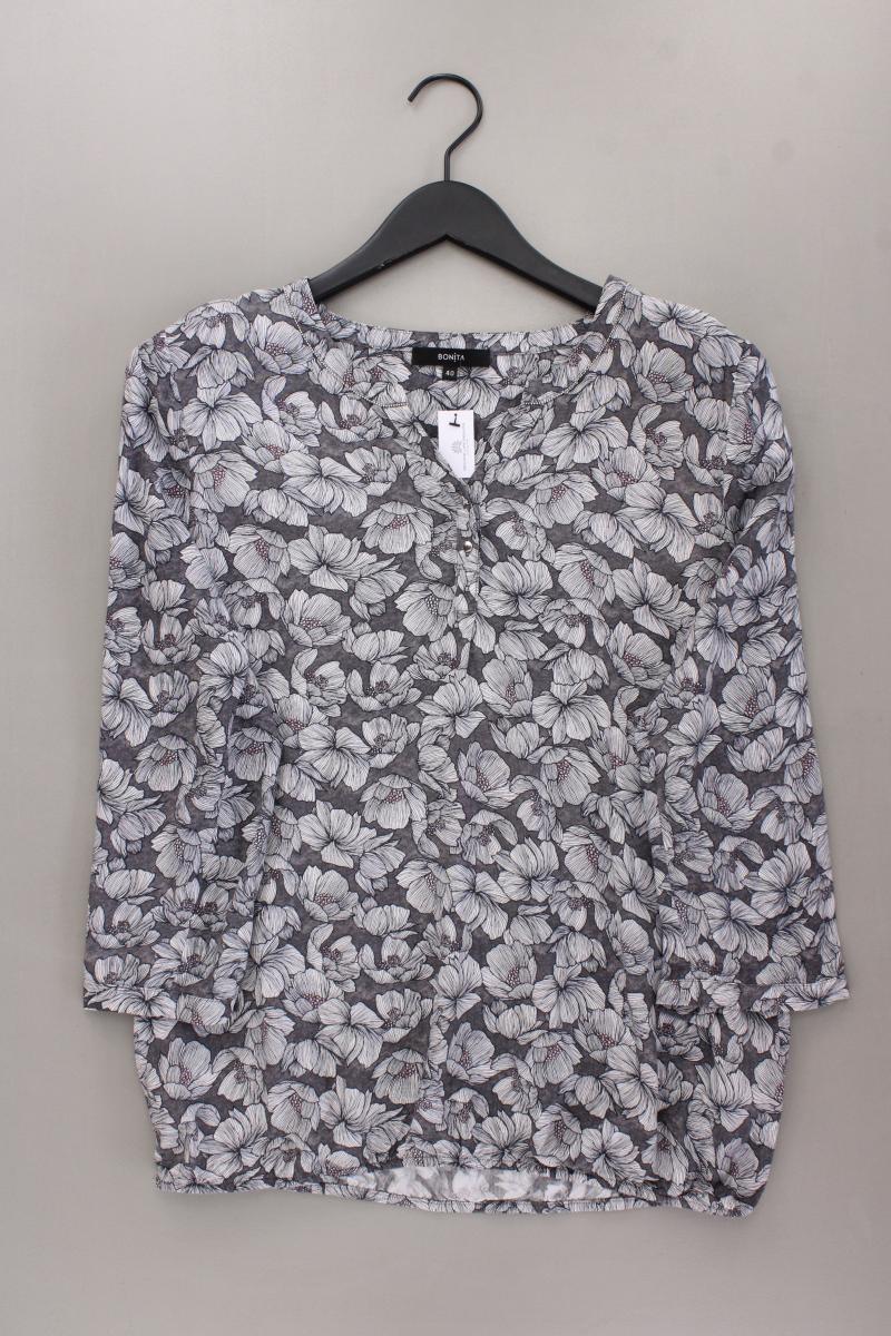Bonita Classic Bluse Gr. 40 mit Blumenmuster neuwertig 3/4 Ärmel grau