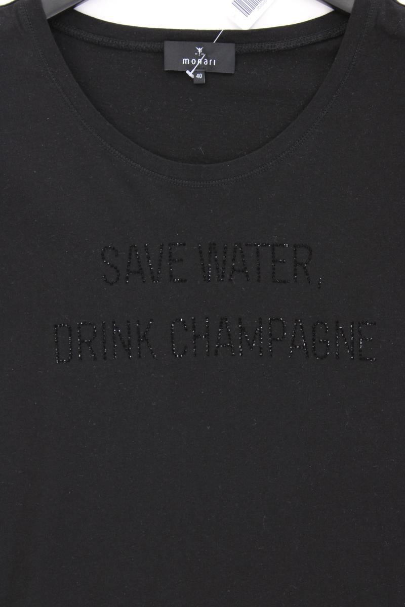Monari Shirt "Save Water Drink Champagne" Gr. 40 Kurzarm schwarz