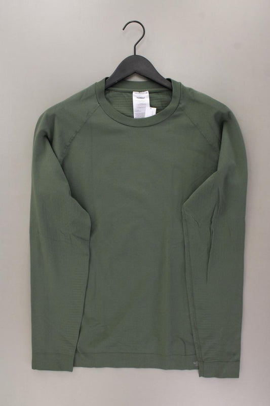 hummel Sportshirt für Herren Gr. L neuwertig Langarm olivgrün aus Polyamid