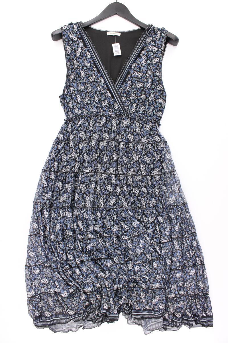 MAX STUDIO Chiffonkleid Gr. 38 mit Blumenmuster Ärmellos blau