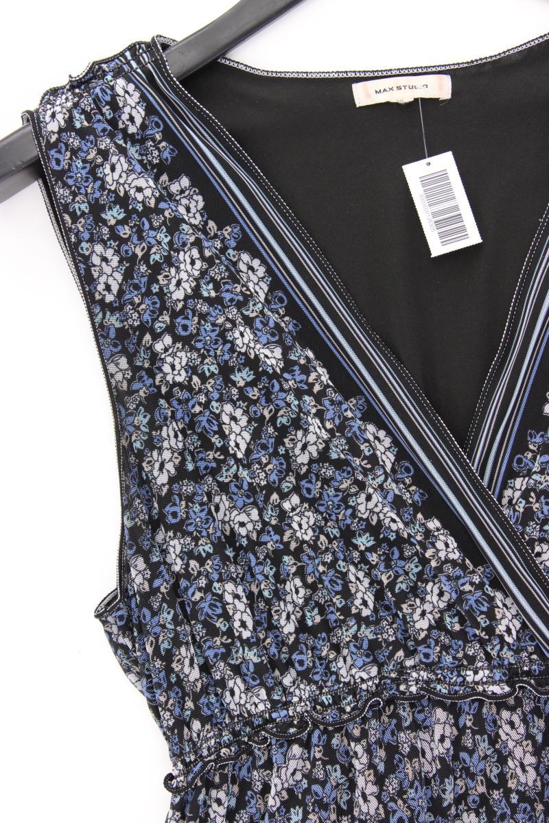 MAX STUDIO Chiffonkleid Gr. 38 mit Blumenmuster Ärmellos blau