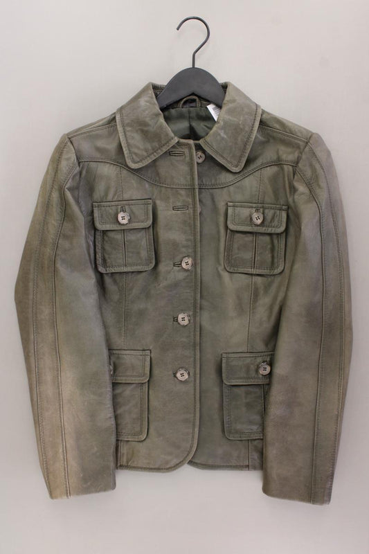 Lederjacke Gr. 38 olivgrün