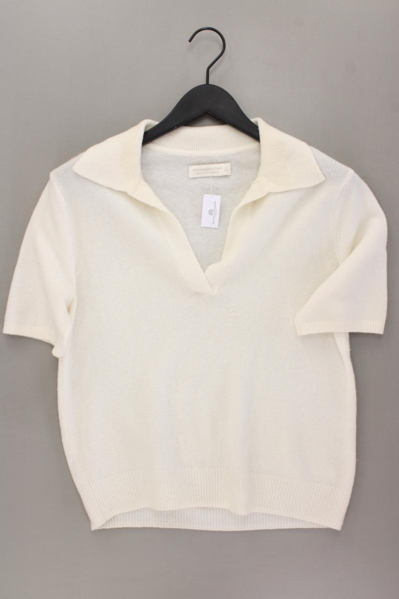 Abercrombie & Fitch Strickshirt mit Wolle Gr. L Kurzarm creme