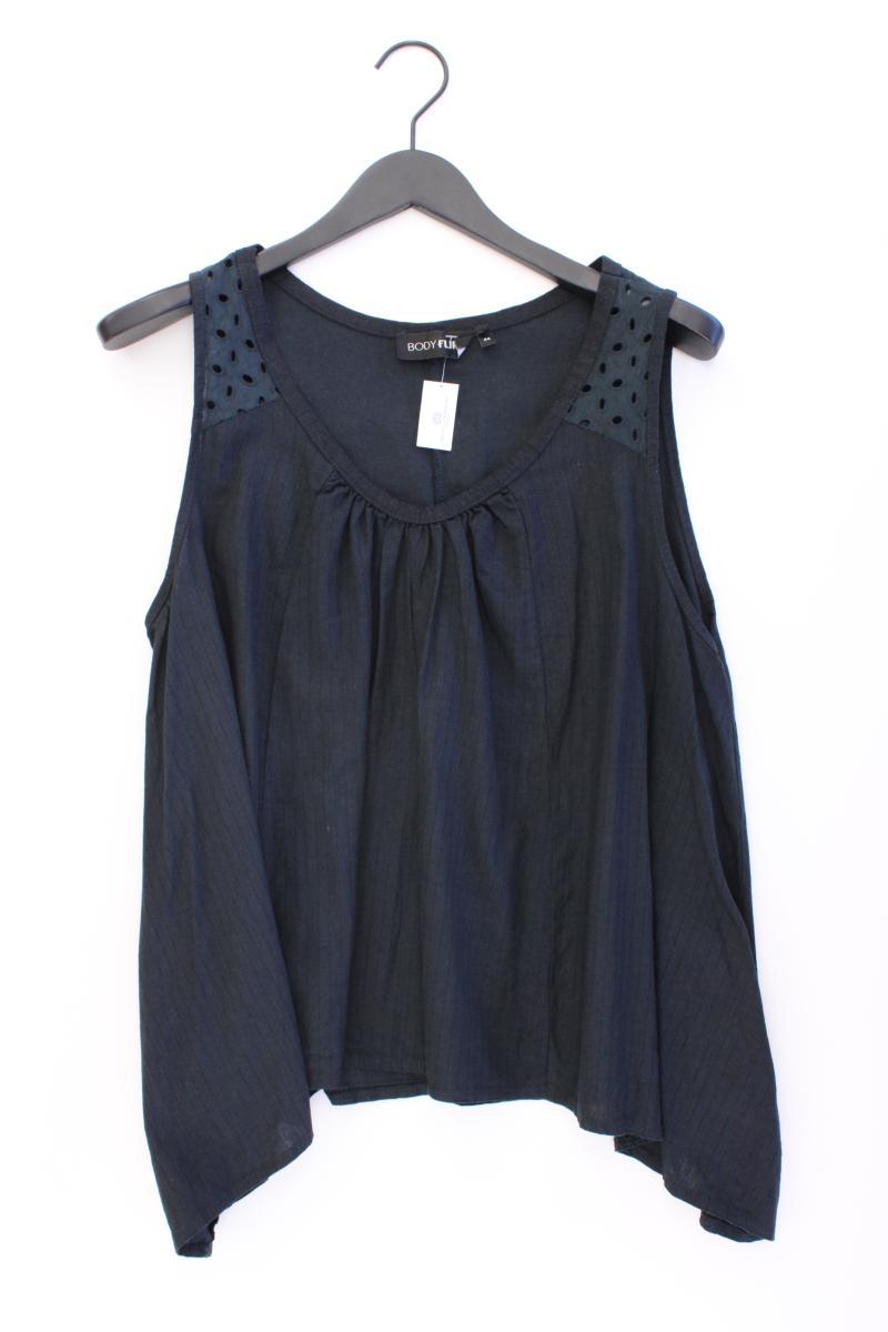 Bodyflirt Bluse mit Leinen Gr. 44 Ärmellos schwarz