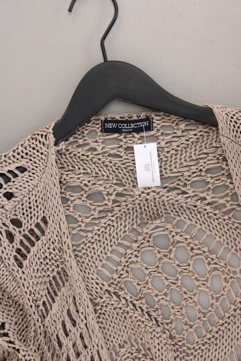New Collection Strickbolero Gr. OneSize neuwertig Langarm braun aus Baumwolle