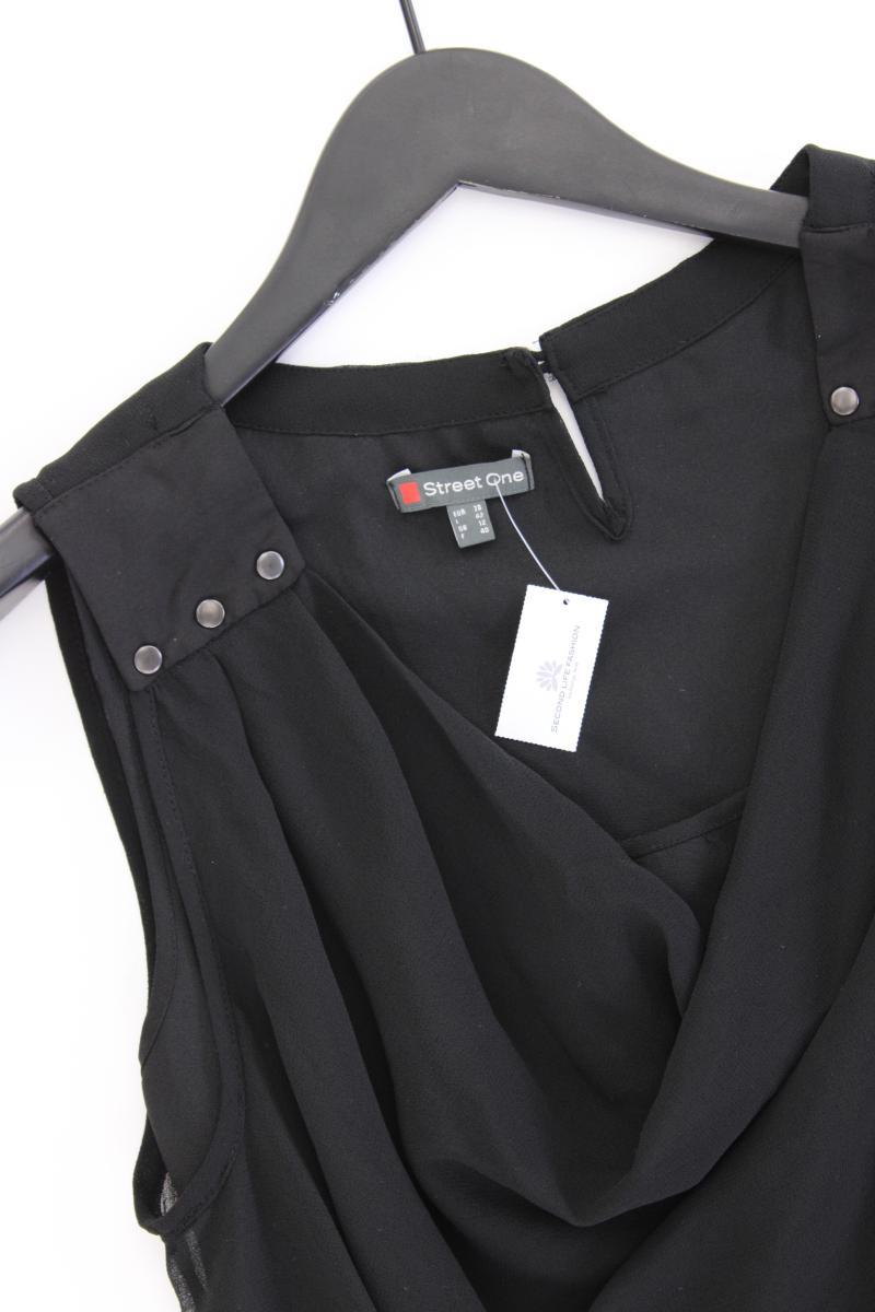 Street One Abendkleid Gr. 38 mit Gürtel Ärmellos schwarz aus Polyester