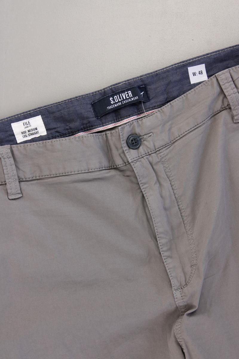s.Oliver Chino Shorts für Herren Gr. W48 Modell File grau aus Baumwolle