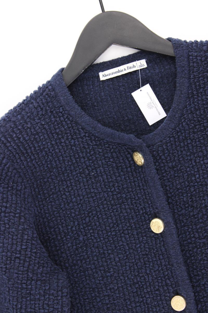 Abercrombie & Fitch Strickjacke Gr. L Langarm blau