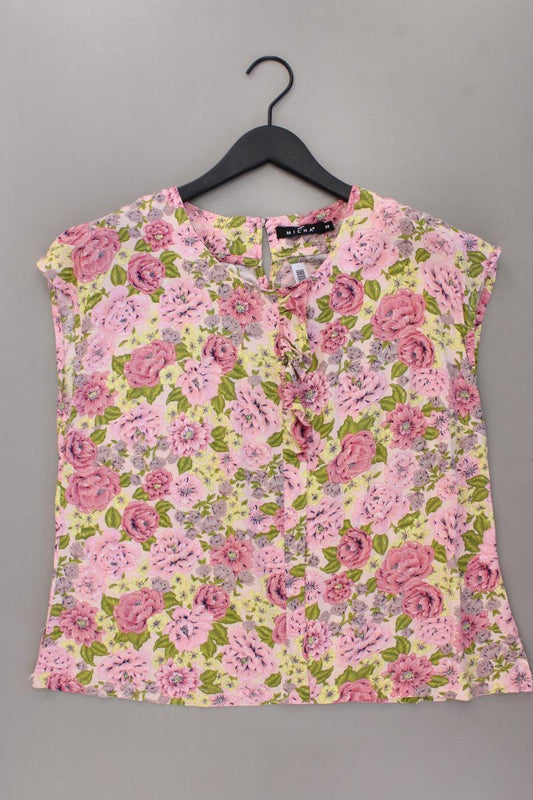 Kurzarmbluse Gr. 38 mit Blumenmuster mehrfarbig aus Viskose