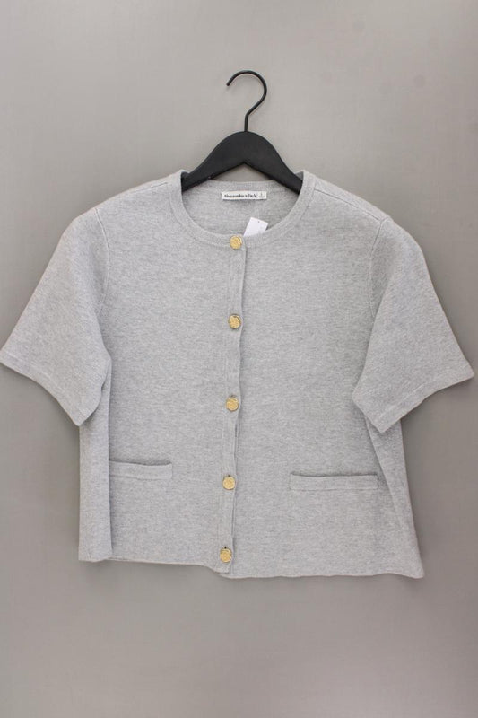 Abercrombie & Fitch Kurzarm Cardigan Gr. L neuwertig grau aus Viskose