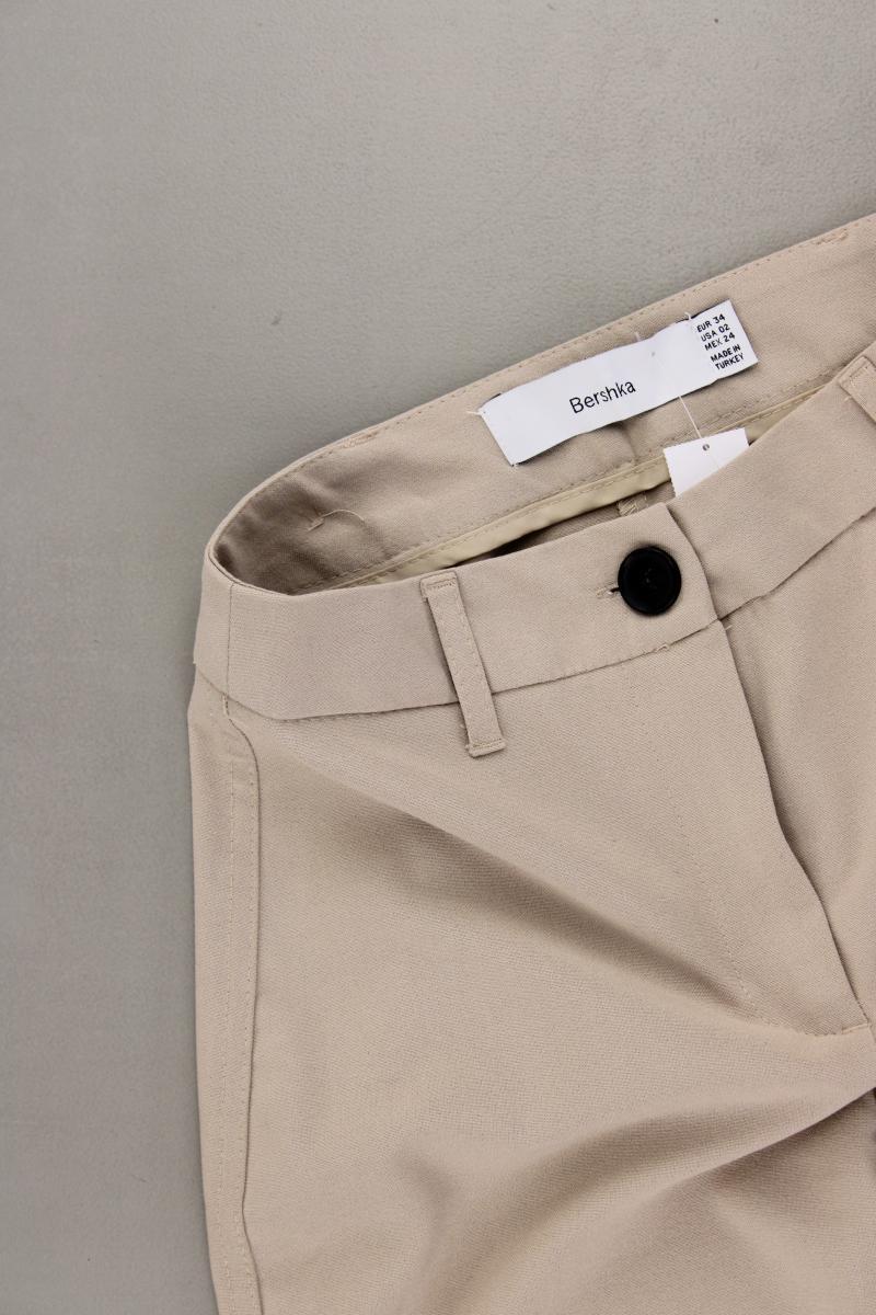 Bershka Stoffhose Gr. 34 creme aus Polyester
