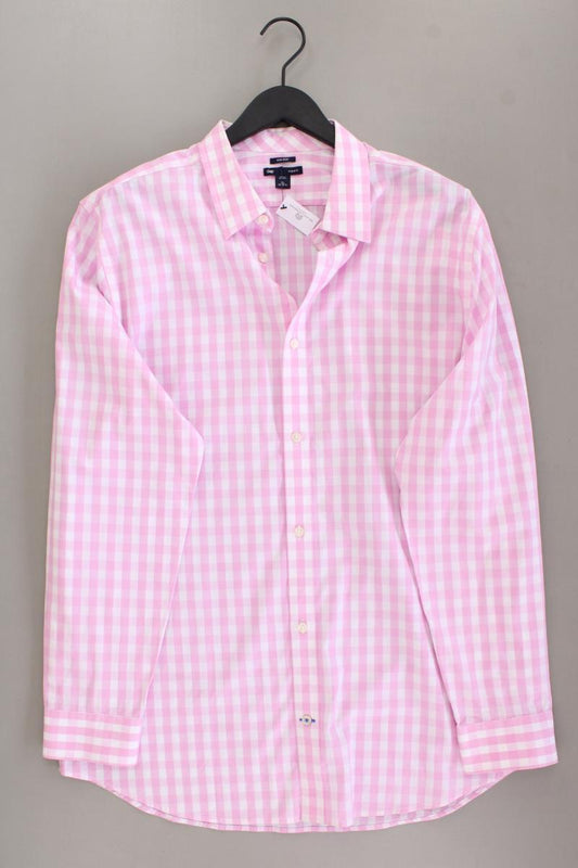 GAP Karohemd für Herren Gr. XL kariert Langarm pink aus Baumwolle